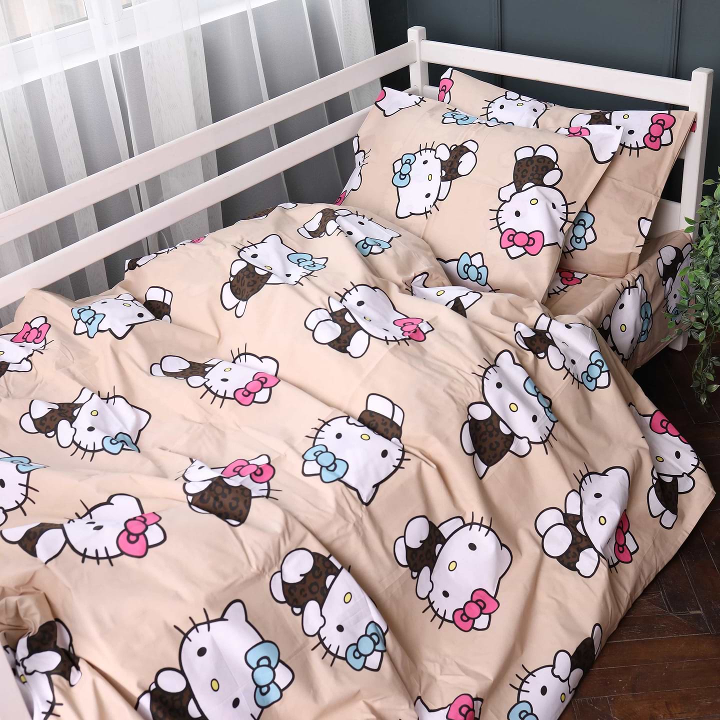Комплект постільної білизни дитячий MirSon 110х140 см Kids Time 17-0866 Hello Kitty Style Бязь (2200012065464)